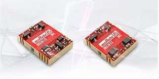Two Murata MGJ1D electronic modules are displayed with subtle geometric accents. The modules are rectangular with red tops and visible electronic components.