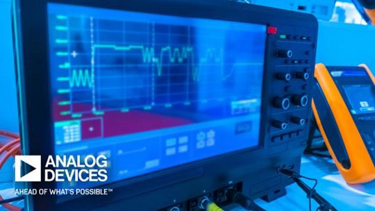 Up-close view of an oscilloscope
