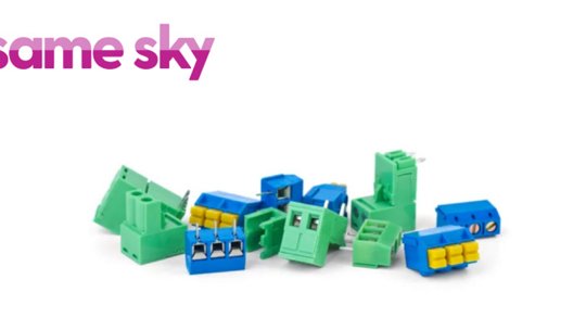 Image of a number of terminal blocks Same Sky logo present