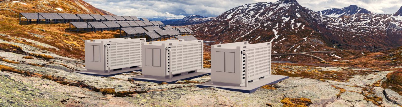 Champ solaire avec unités de stockage de batteries