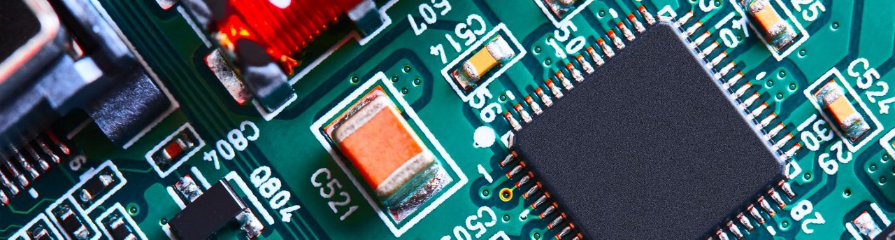 Electronic circuit board close-up