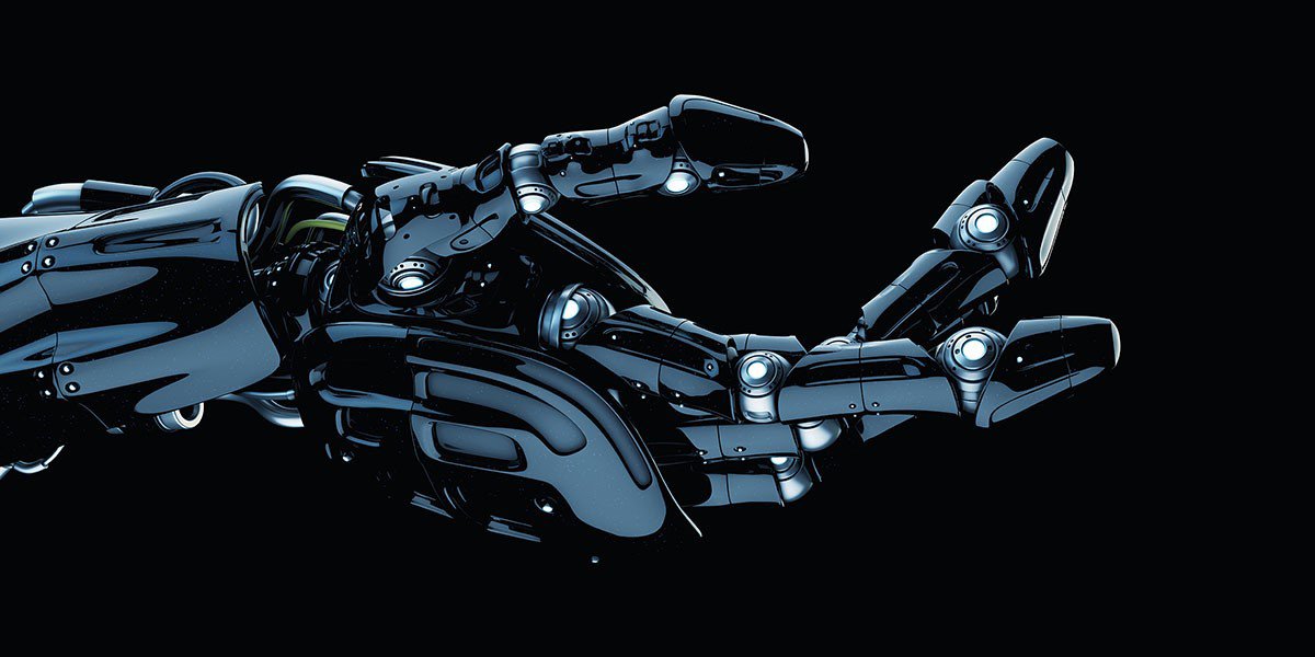 Image of black robotic arm