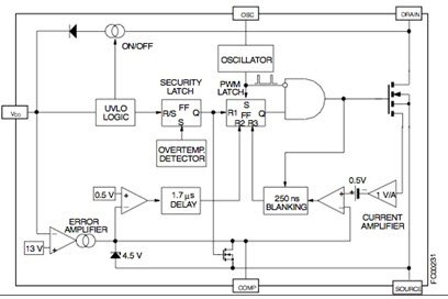Circuit diagram with oscillator and amplifier