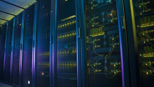 Image of computer network servers in server room