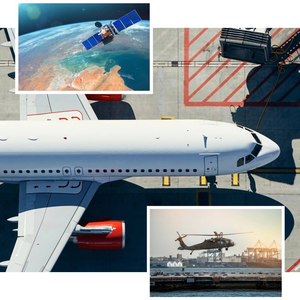 A commercial airplane is parked on an airport tarmac with visible red markings