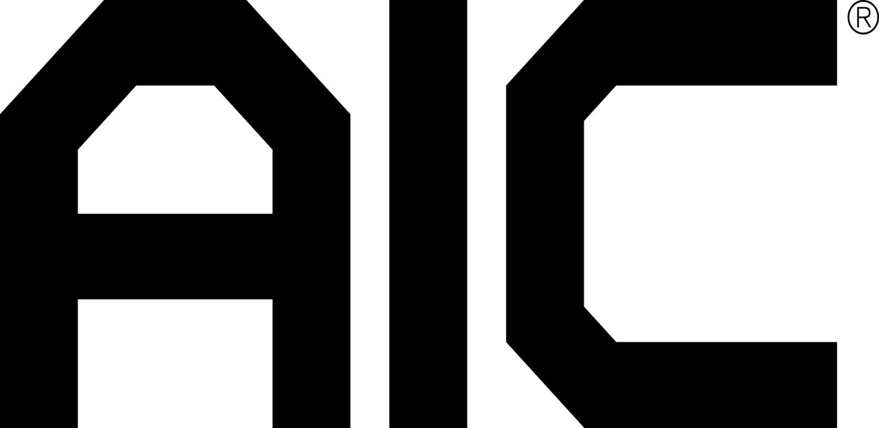 AIC Inc logo in black with transparent background