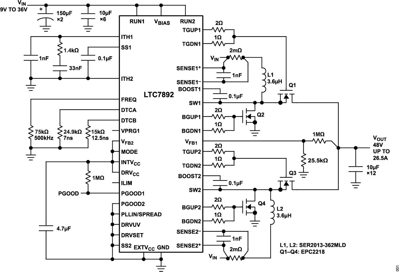 LTC7892 typical application circuit