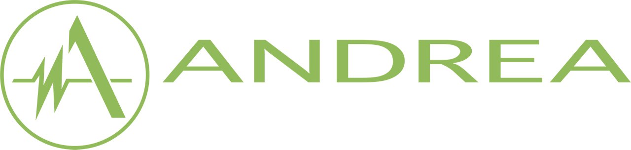 Andrea Electronics Corporation logo in color with transparent background