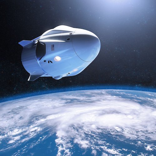 Cargo spacecraft in low-Earth orbit