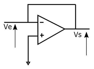Operational amplifier circuit diagram illustration. 