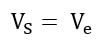 Mathematical equation with variables Vs and Ve 