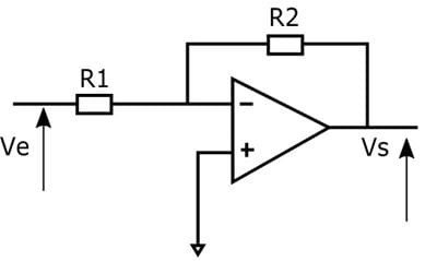 Operational amplifier circuit diagram with resistors 