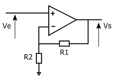 Operational amplifier circuit diagram illustration.