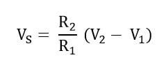 Electrical formula with resistor ratio 