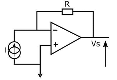 Electrical circuit diagram with op-amp 
