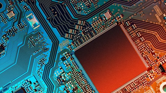 Gros plan carte de circuit imprimé électronique image générique générale hero