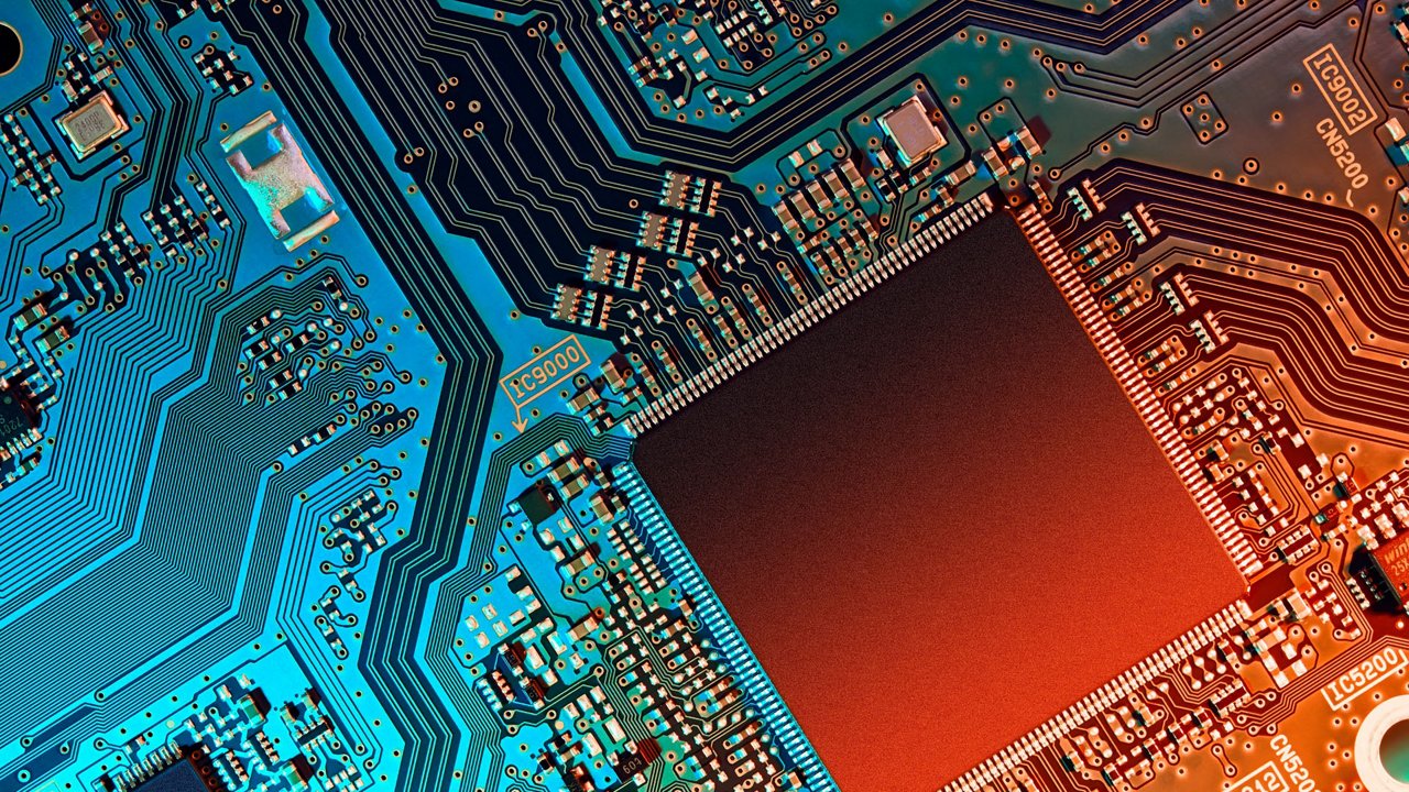 Electronic circuit board close up