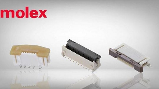 Componenti connettori Molex in varie configurazioni.