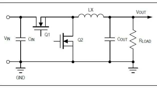 A detailed schematic of an electronic circuit featuring components such as transistors, capacitors, and inductors. T