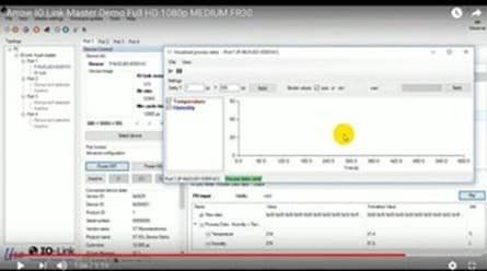 A computer screen displays a software interface featuring a performance graph and detailed metrics. The graph is labeled with numerical values along the axes, including '500' and '1000'. 