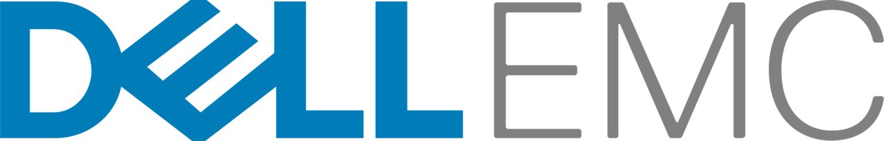 Dell EMC logo in color with transparent background