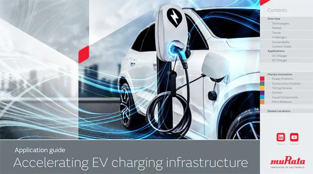Murata accelerating EV charging infrastructure application guide cover