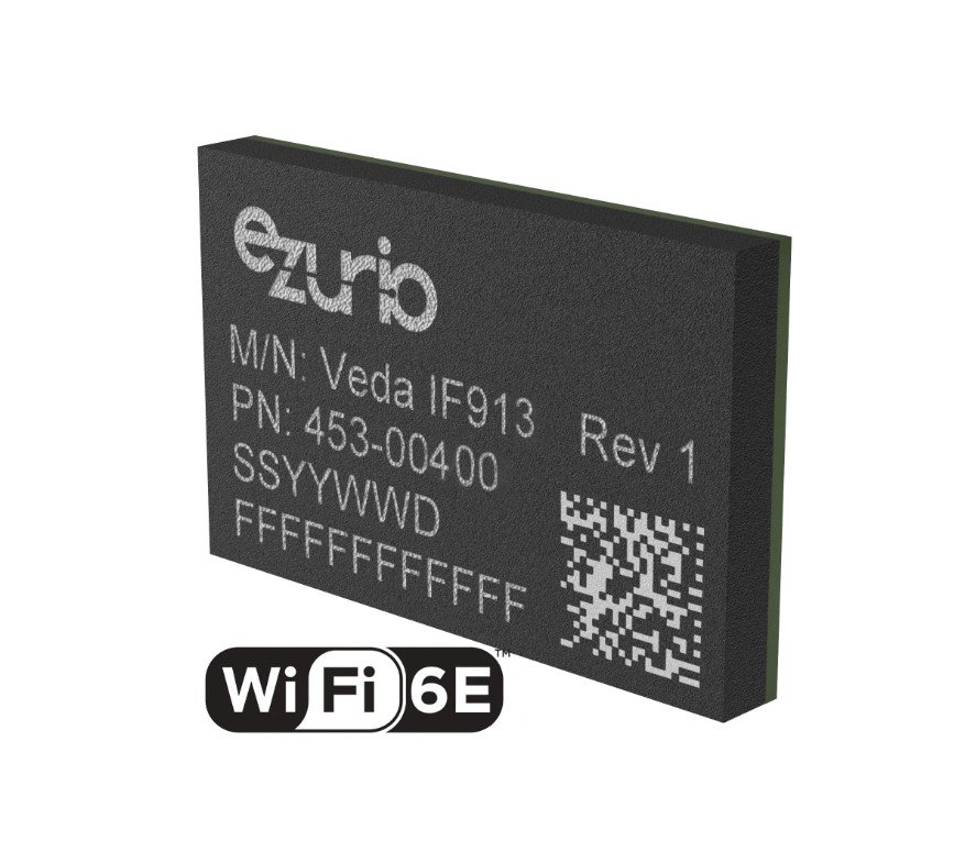 Close-up render of an Ezurio Veda IF913 electronic module