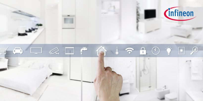 Touchscreen with Infineon smart home icons