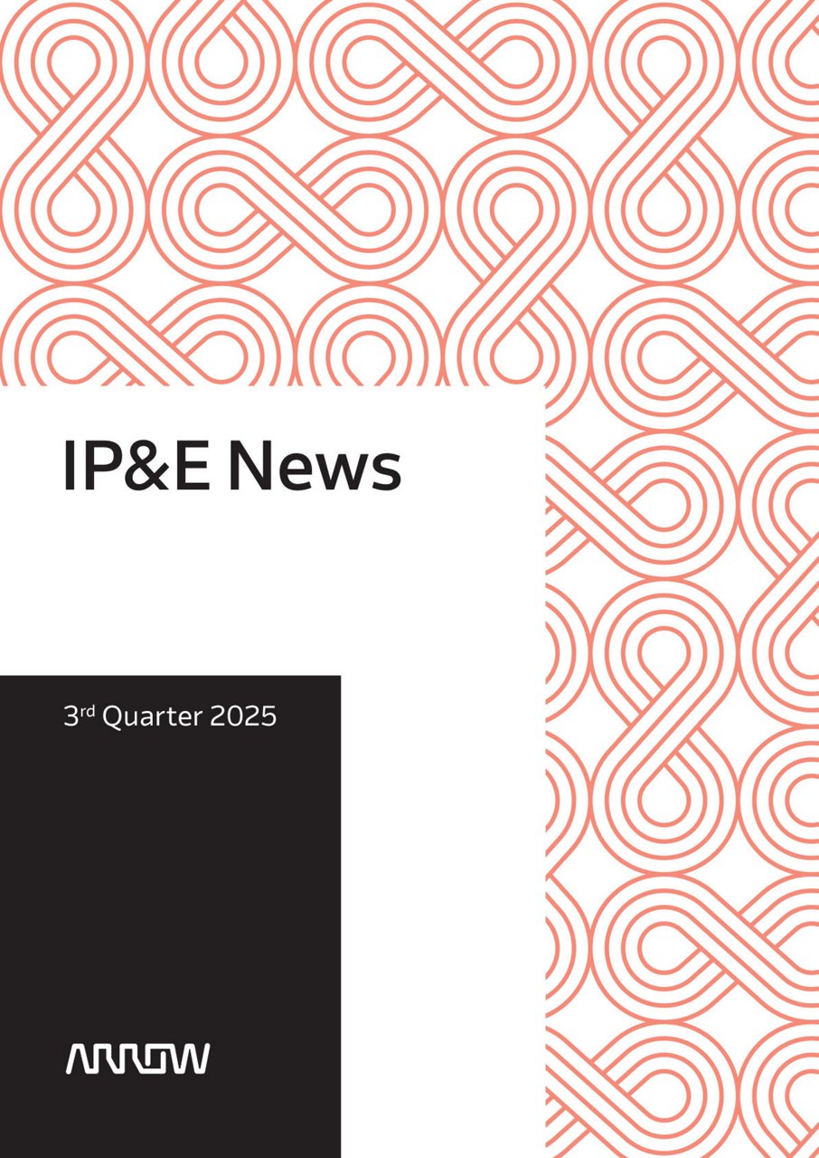 A modern cover design featuring the title 'IP&E News' prominently displayed alongside '3rd Quarter 2025'. 