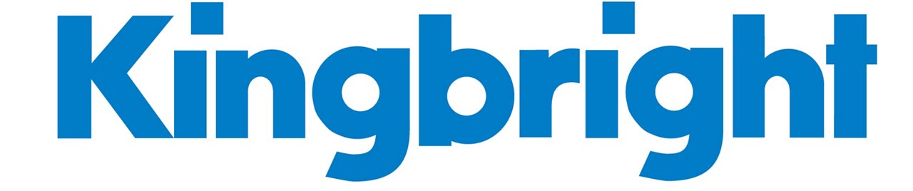 The image features the word "Kingbright" in bold blue lettering on a clean white background. 