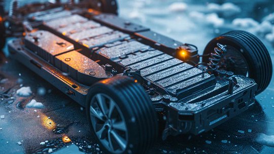 Car body with batteries