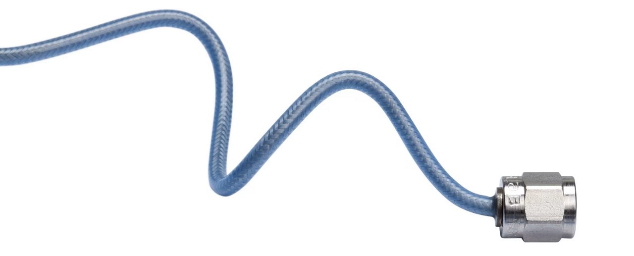 Image of flexible solderless bend to the end microwave cable