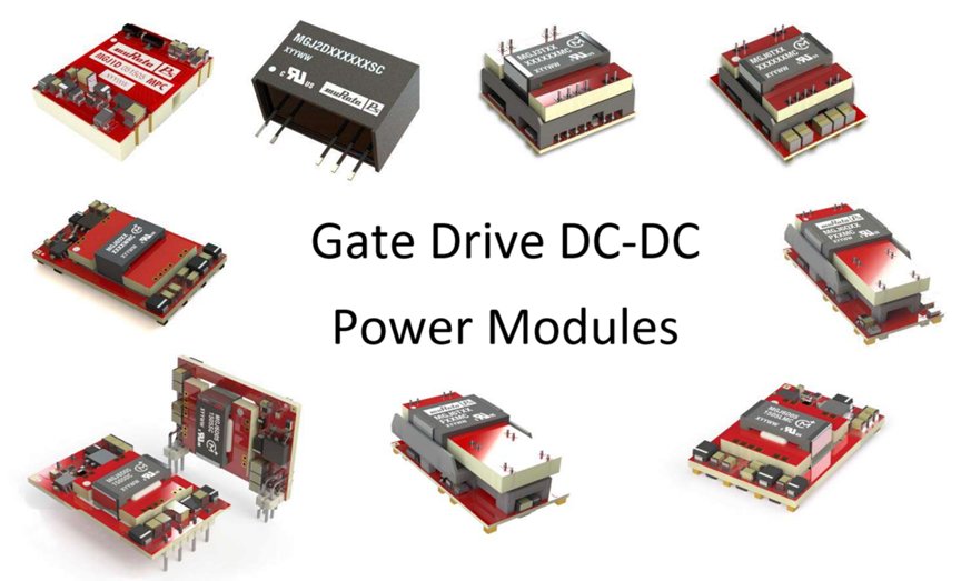 A collection of gate drive DC-DC power modules showcased against a white background