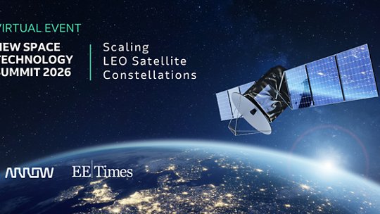 Promotional banner for a virtual event titled New Space Technology Summit 2026. 