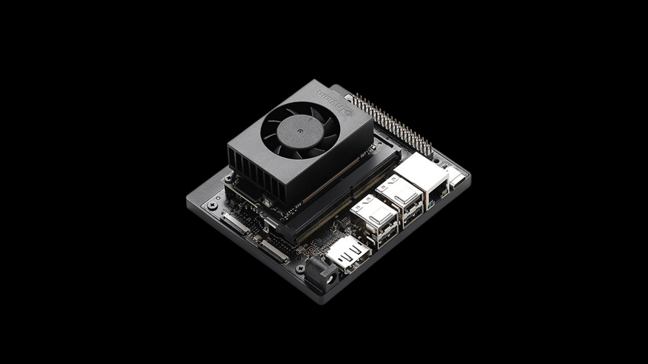 A compact single-board computer is displayed against a solid black background