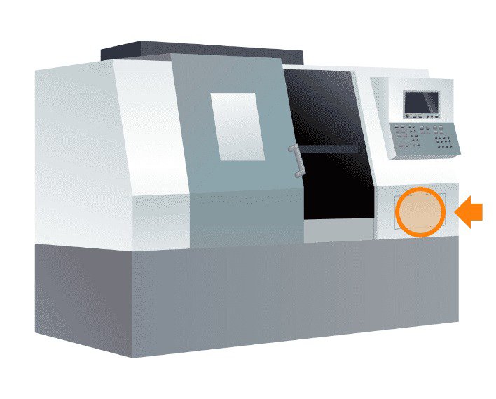 Illustrazione di una moderna macchina CNC utilizzata per la produzione industriale.