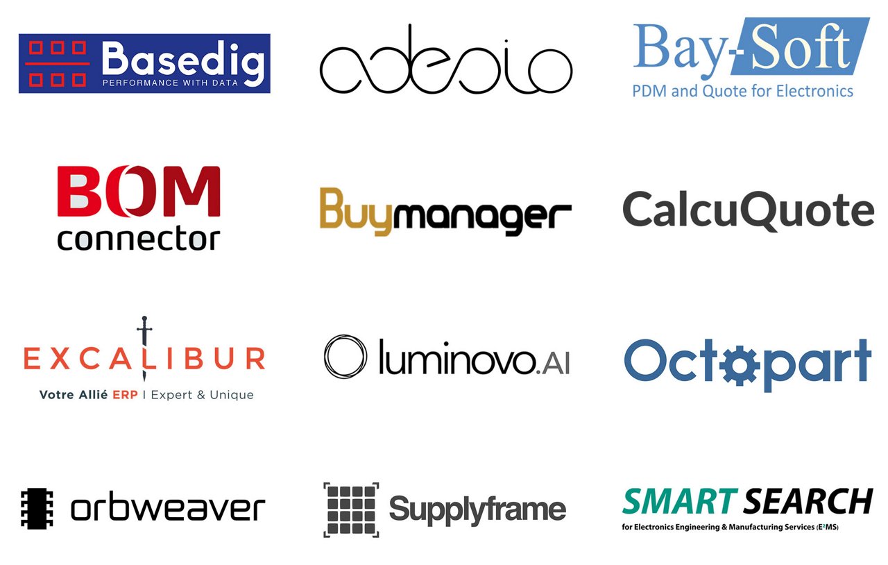 A collection of twelve distinct tech company logos displayed on a white background.