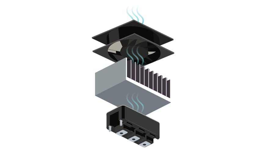 Exploded view of cooling system components
