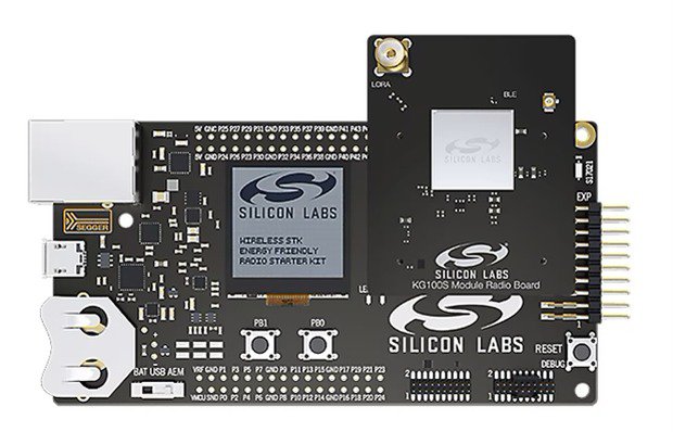 A Silicon Labs radio board featuring the KQ100S module