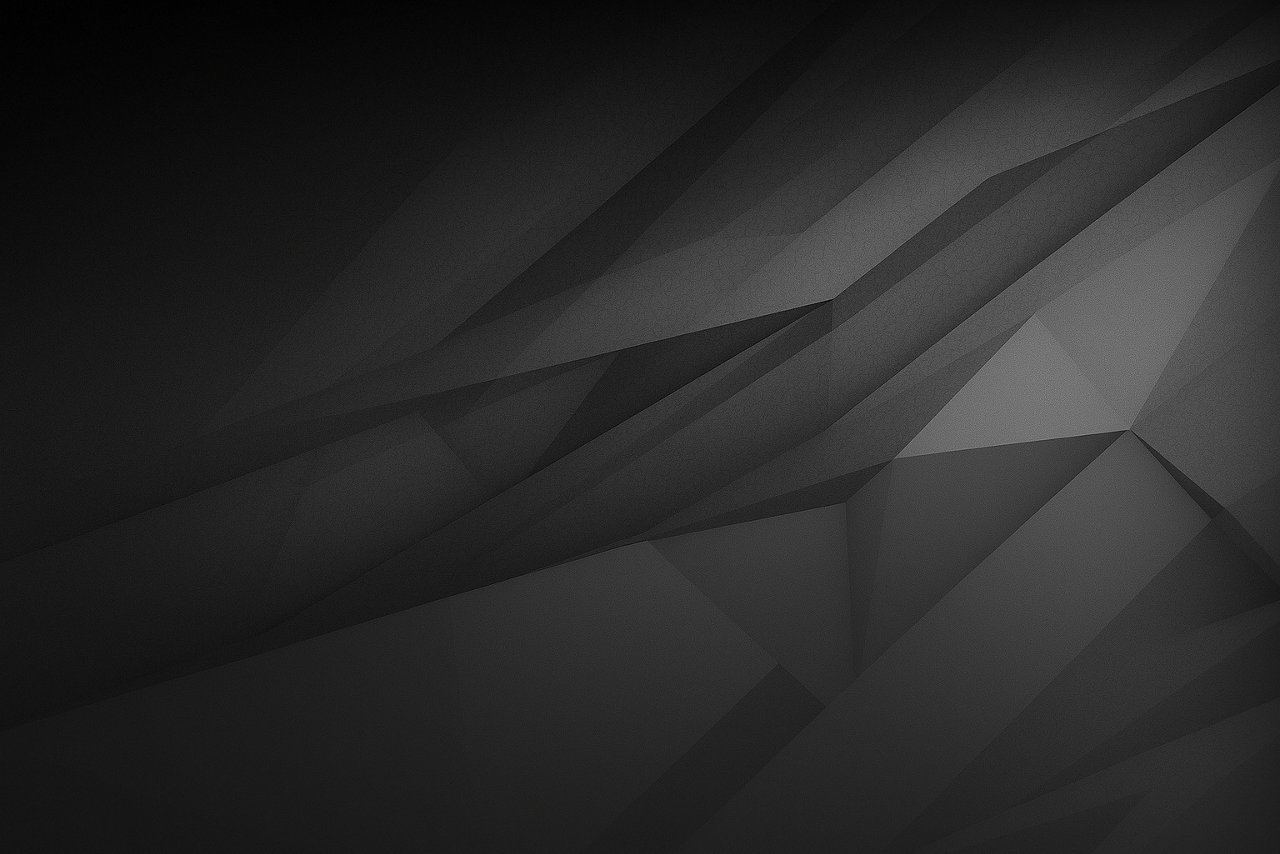 Abstract geometric background with overlapping dark gray polygons and subtle gradients.
