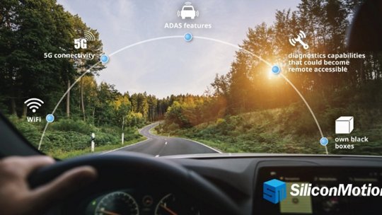 Une perspective de conducteur présentant une technologie automobile avancée par SiliconMotion