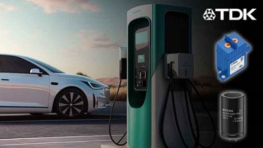配备TDK组件的电动汽车充电站
