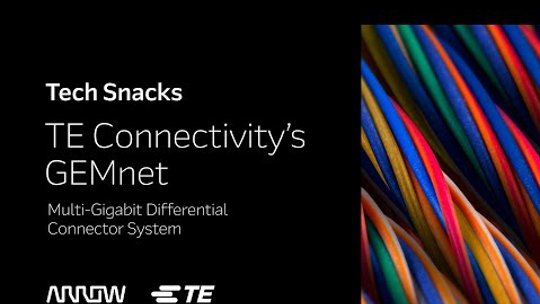 This image highlights TE Connectivity's GEMnet multi-gigabit differential connector system.