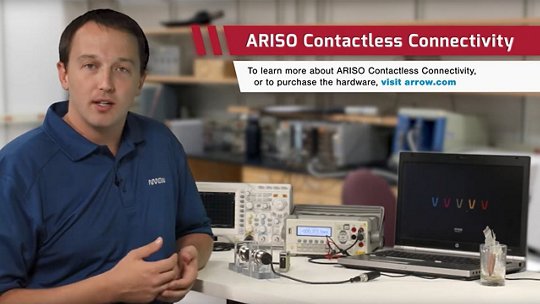A demonstration of ARISO Contactless Connectivity technology in a professional electronics lab setting