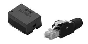 Industrial RJ45 connectors with integrated magnetics