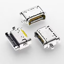 Three silver USB type-C connectors