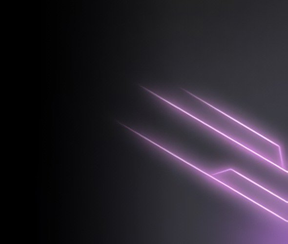 一个充满动感的画面，以深色渐变背景为衬托，展现出明亮锐利的紫色光线轨迹。