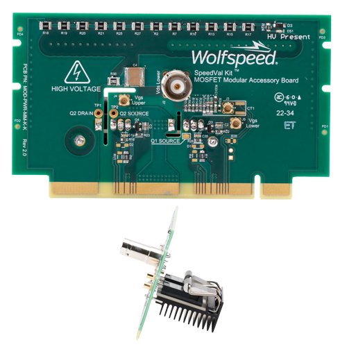 A Wolfspeed SpeedVal Kit MOSFET modular accessory board designed for high voltage applications