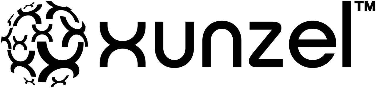 XUNZEL logo in black with transparent background
