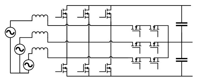 Three-phase, three-level NPC PFC